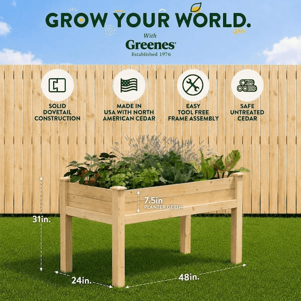 Greenes Fence 48-Inch Cedar Elevated Garden Bed image 2
