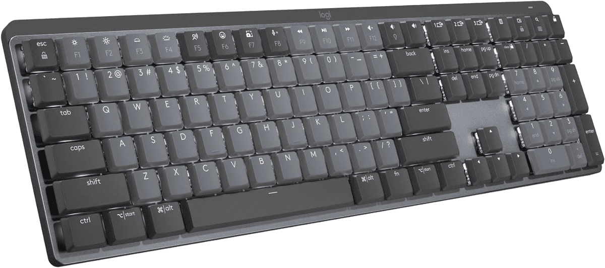 Logitech MX Mechanical Wireless Keyboard, Tactile Graphite