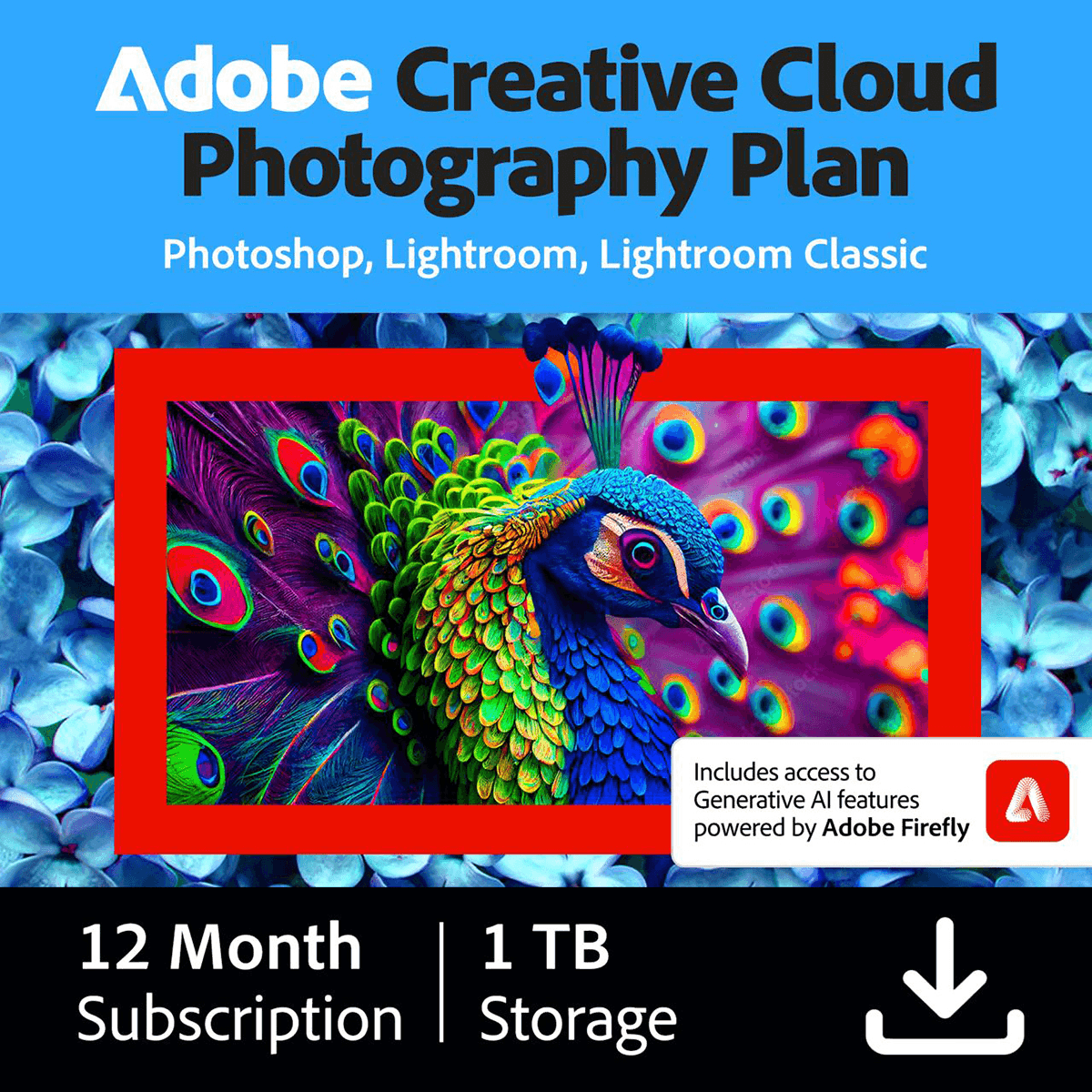 Adobe Creative Cloud Photography 1-Year Plan with 1TB Storage