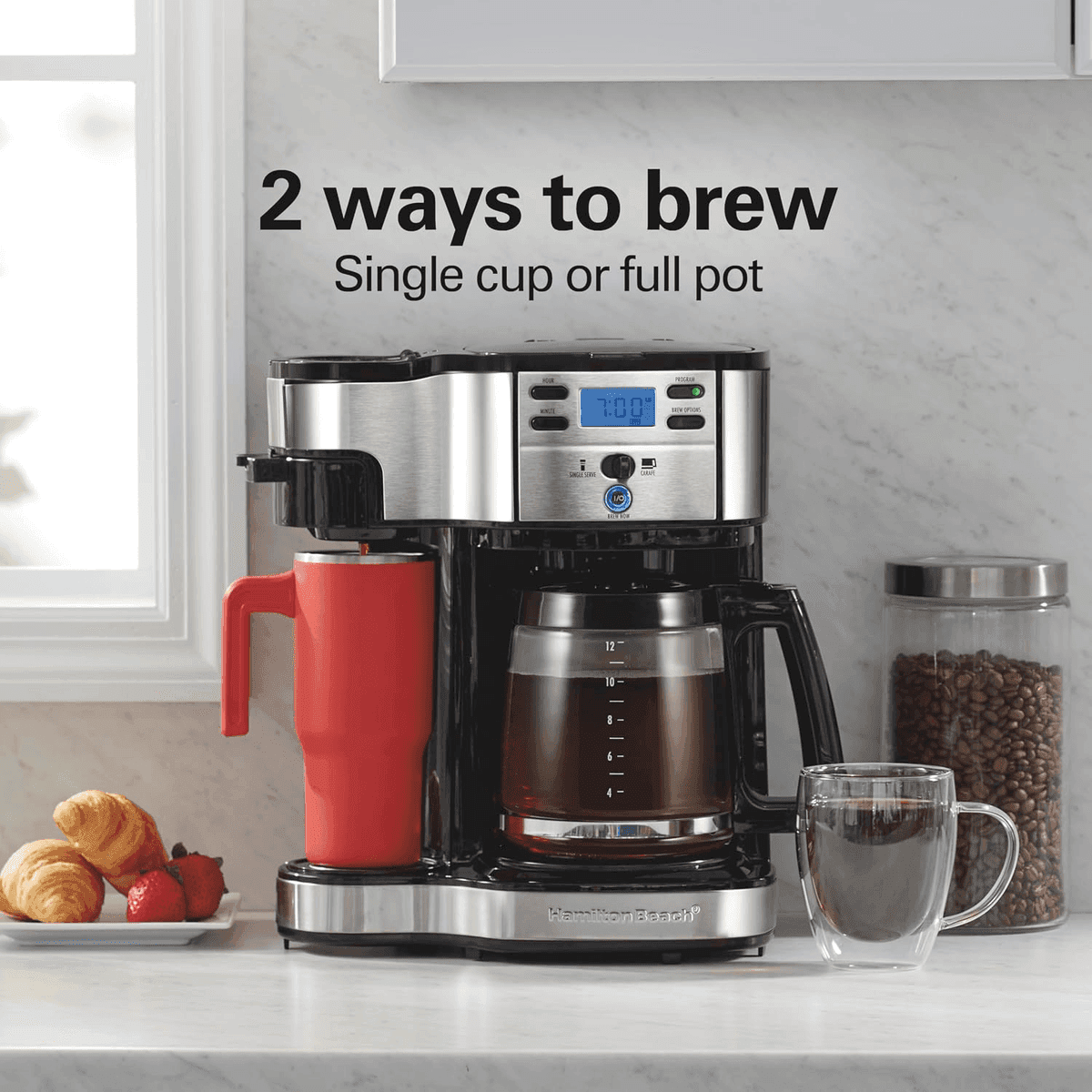 Hamilton Beach 2-Way Brewer 12-Cup and Single-Serve Coffee Maker 49980A image 2