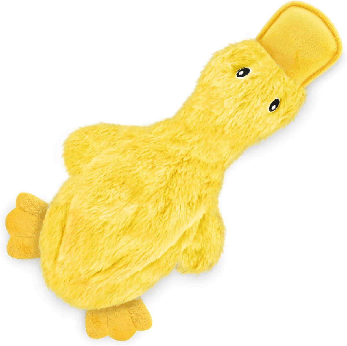 Best Pet Supplies Crinkle Duck Squeaky Dog Toy, Yellow