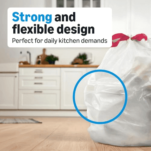 Amazon Basics 13-Gallon Scented Drawstring Trash Bags, 200 Count image 3