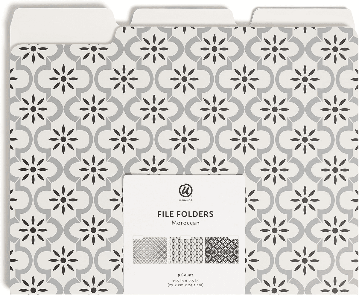 U Brands Moroccan Fashion File Folders - 9 Count