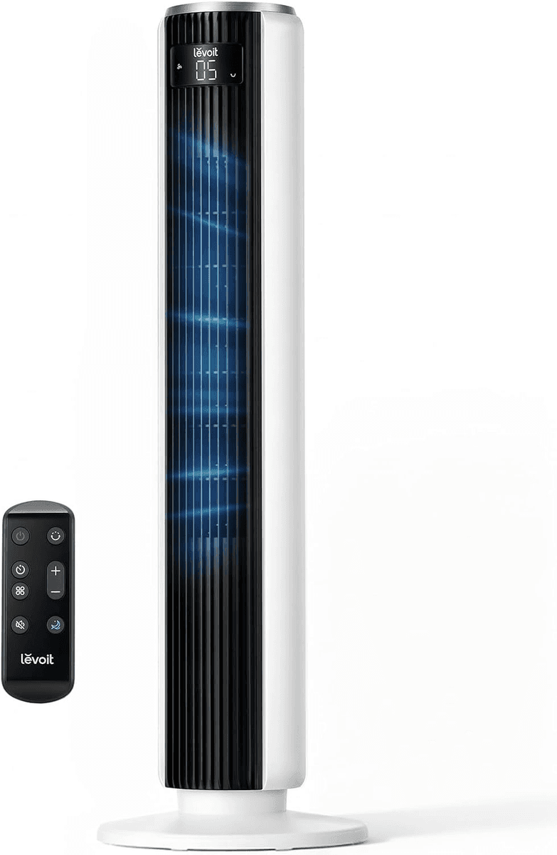 LEVOIT 36" Oscillating Tower Fan with Remote, White