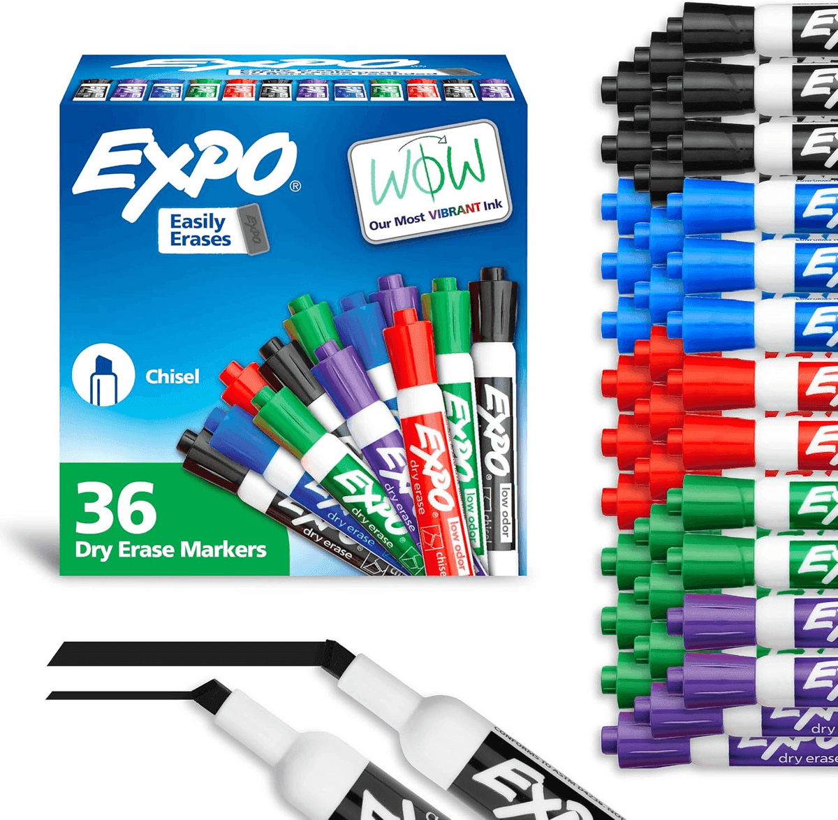 EXPO Assorted Chisel-Tip Dry Erase Markers 36-Pack for $22.49