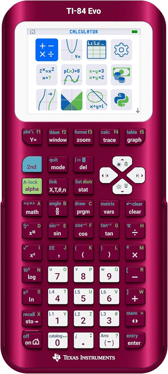 Texas Instruments TI-84 Evo Graphing Calculator - Raspberry