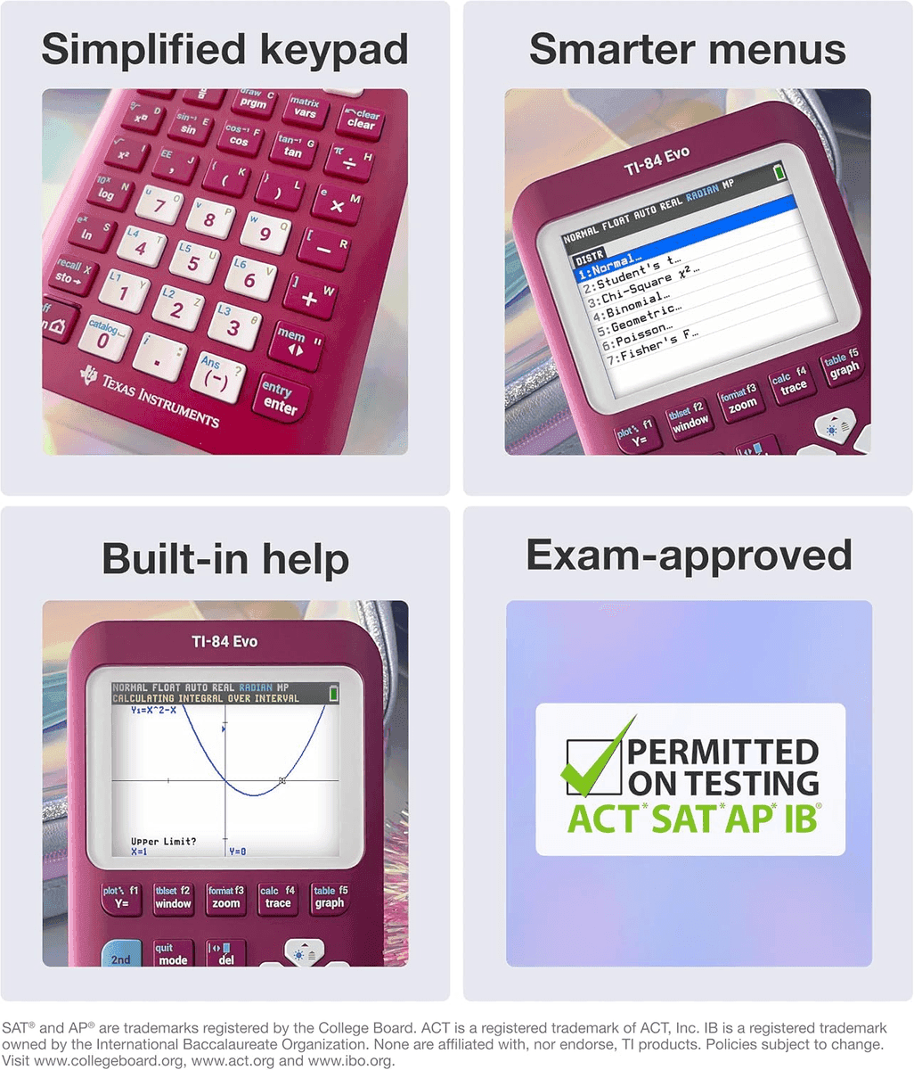 Texas Instruments TI-84 Evo Graphing Calculator - Raspberry image 5