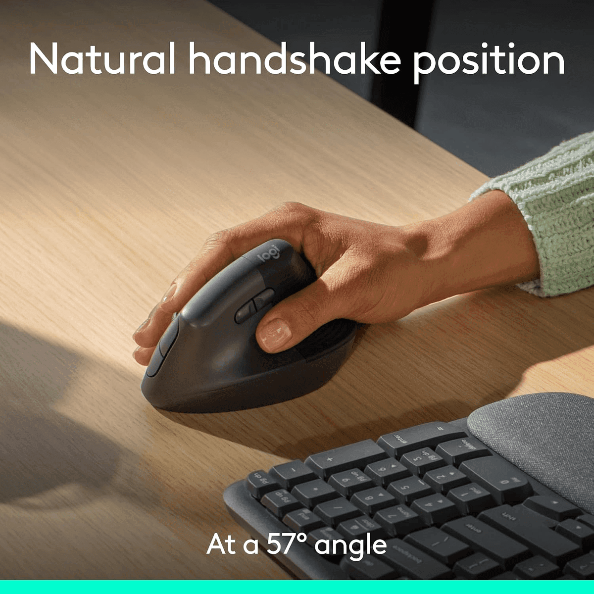 Logitech Wave Keys and Lift Vertical Mouse Wireless Combo - Graphite image 5