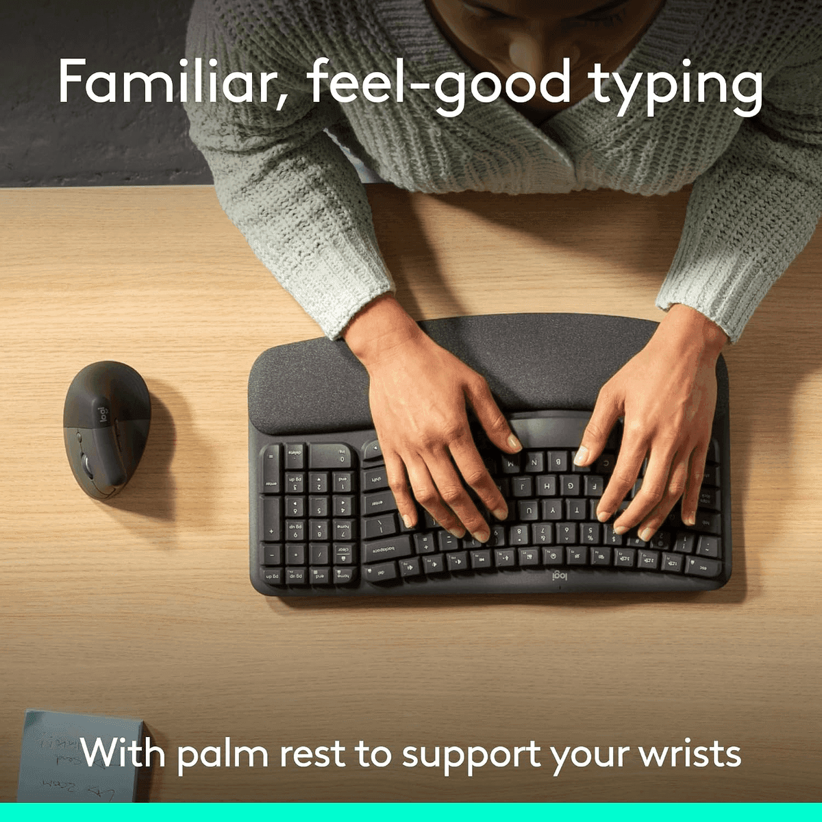 Logitech Wave Keys and Lift Vertical Mouse Wireless Combo - Graphite image 4