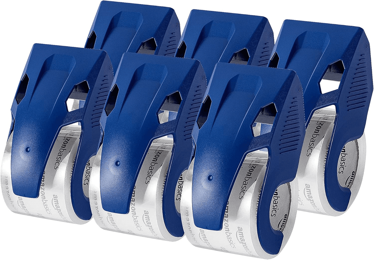 Amazon Basics Heavy Duty Packaging Tape with Dispenser 6-Pack