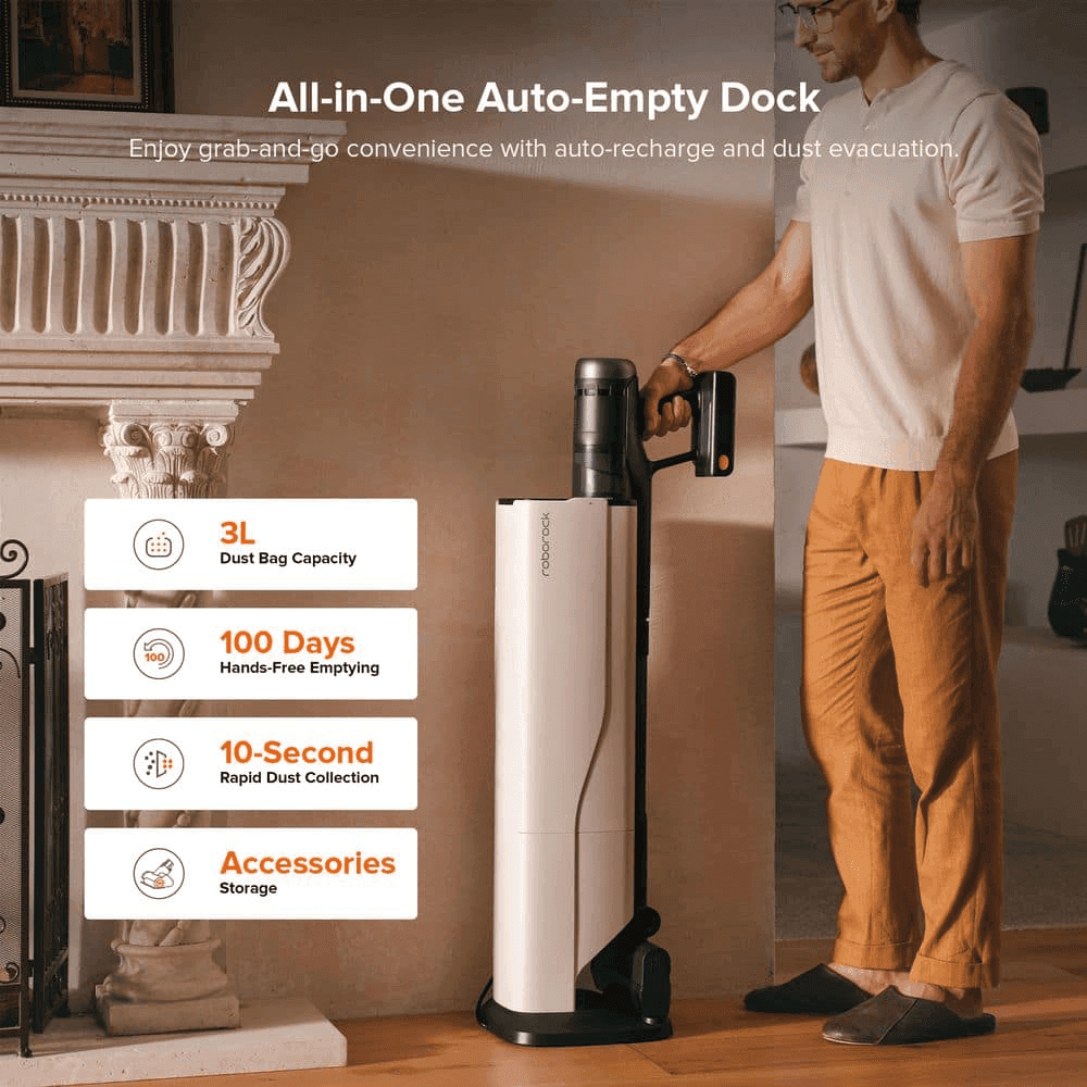 Roborock H60 Hub Ultra Cordless HEPA Stick Vacuum with Dock