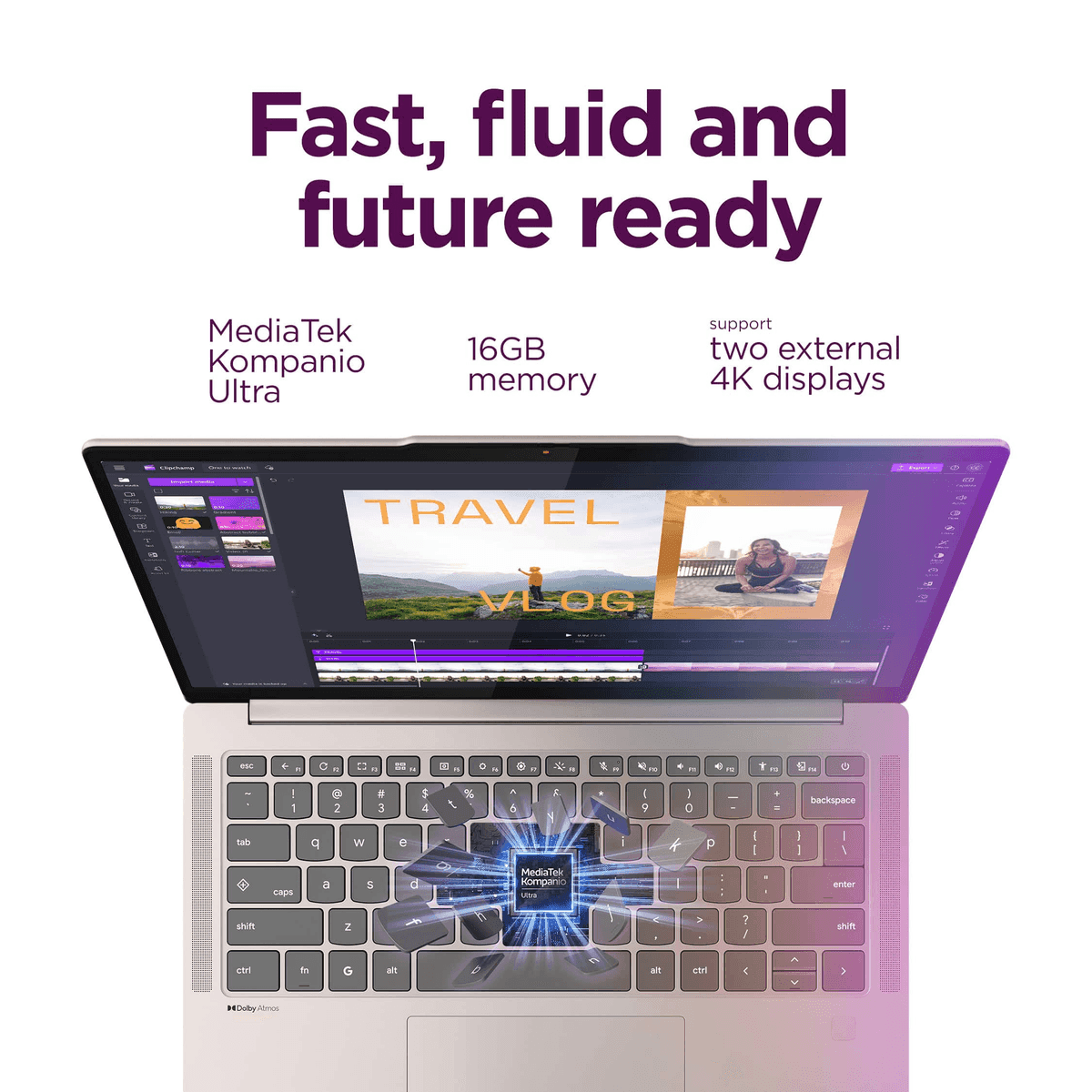 Lenovo Chromebook Plus 14-inch OLED Laptop (16GB/256GB) image 2