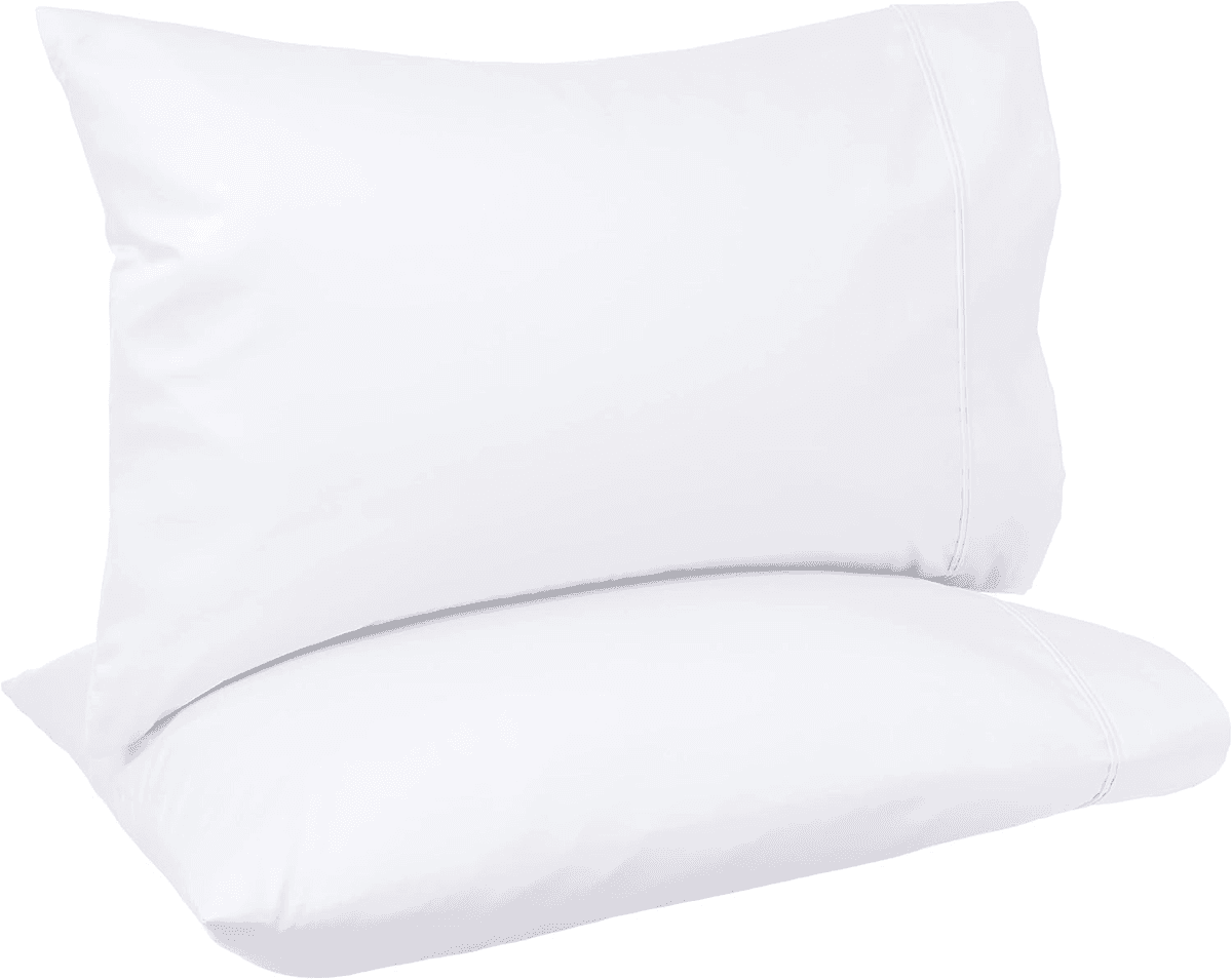 Amazon Basics 400 Thread Count Cotton Pillowcases, Standard 2-Pack for $8.84