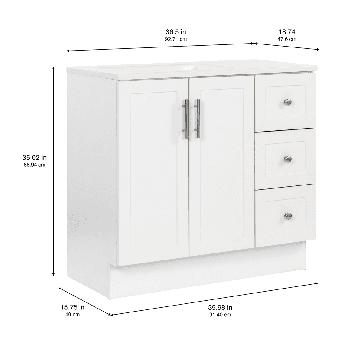Project Source Davies 36-Inch Bathroom Vanity with Top for $379 image 3