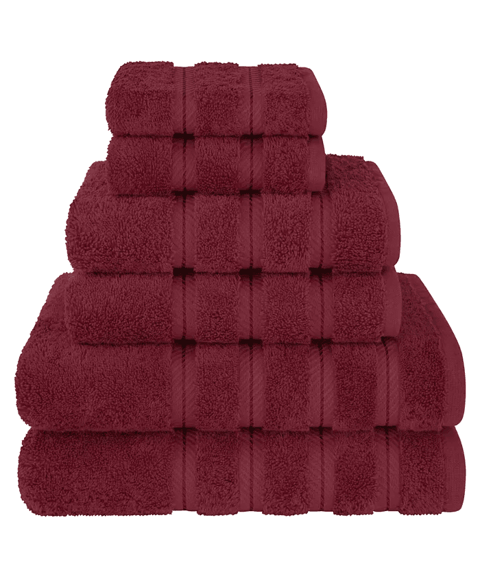American Soft Linen Edison 6-Piece Cotton Towel Set in Burgundy for $49.20
