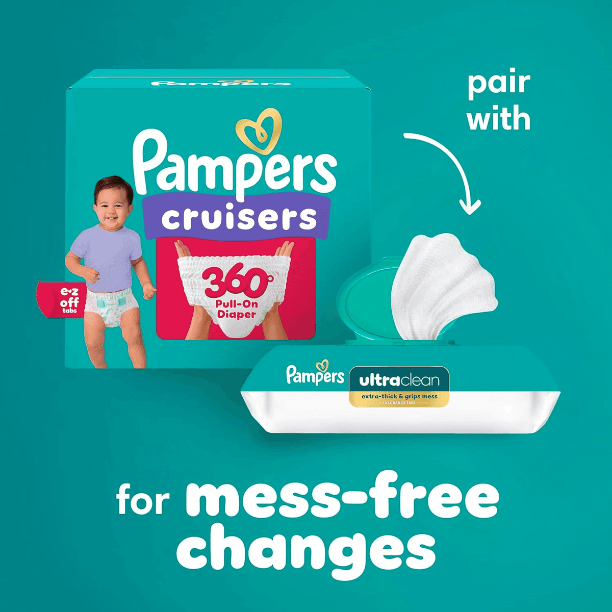 Pampers Cruisers 360 Size 4 Pull-On Diapers, 116 Count for $33.23 image 5