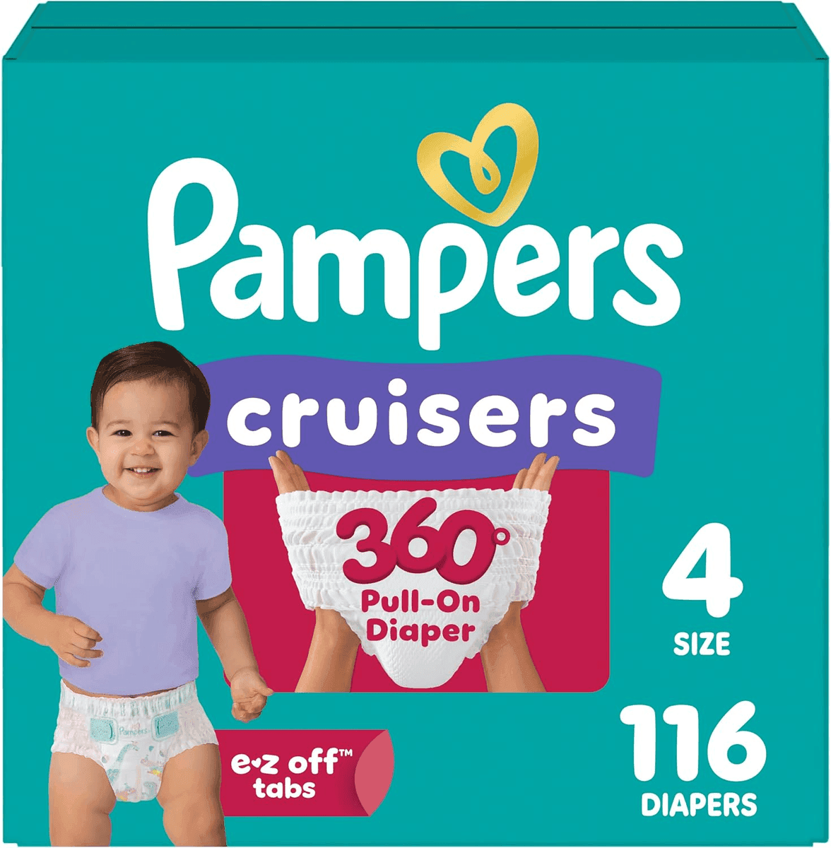 Pampers Cruisers 360 Size 4 Pull-On Diapers, 116 Count for $33.23