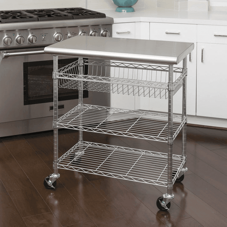 Seville Classics Stainless Steel Kitchen Cart for $99.99 image 2