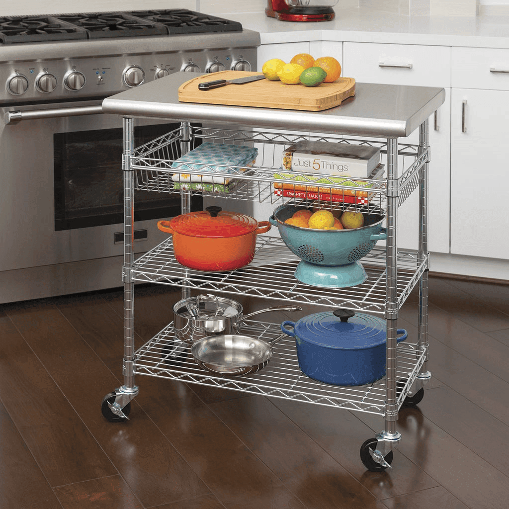 Seville Classics Stainless Steel Kitchen Cart for $99.99