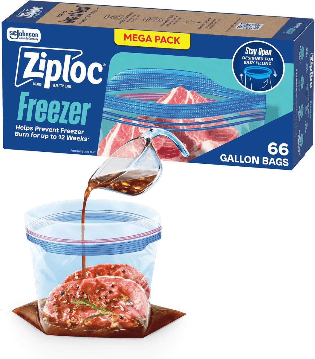 Ziploc Gallon Freezer Bags 66-Count for $9.52