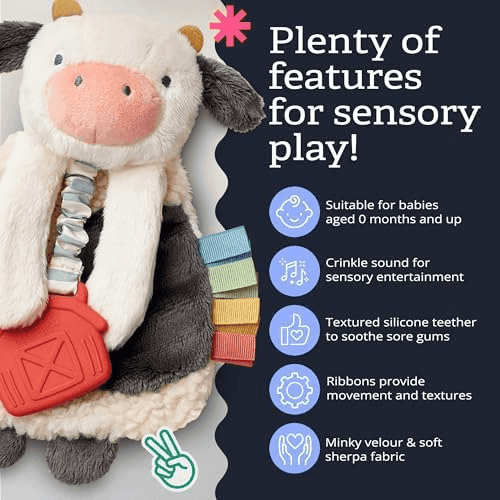 Itzy Ritzy Cow Lovey with Silicone Teether for $10.49 image 3