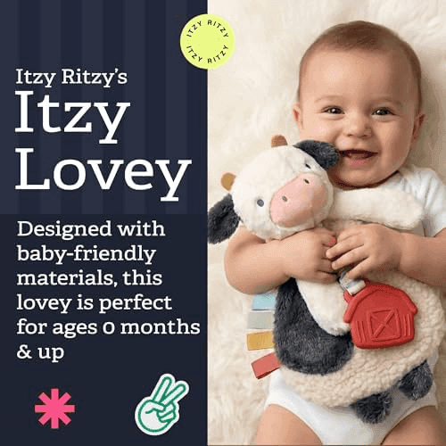 Itzy Ritzy Cow Lovey with Silicone Teether for $10.49 image 2