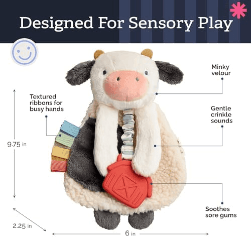 Itzy Ritzy Cow Lovey with Silicone Teether for $10.49 image 4