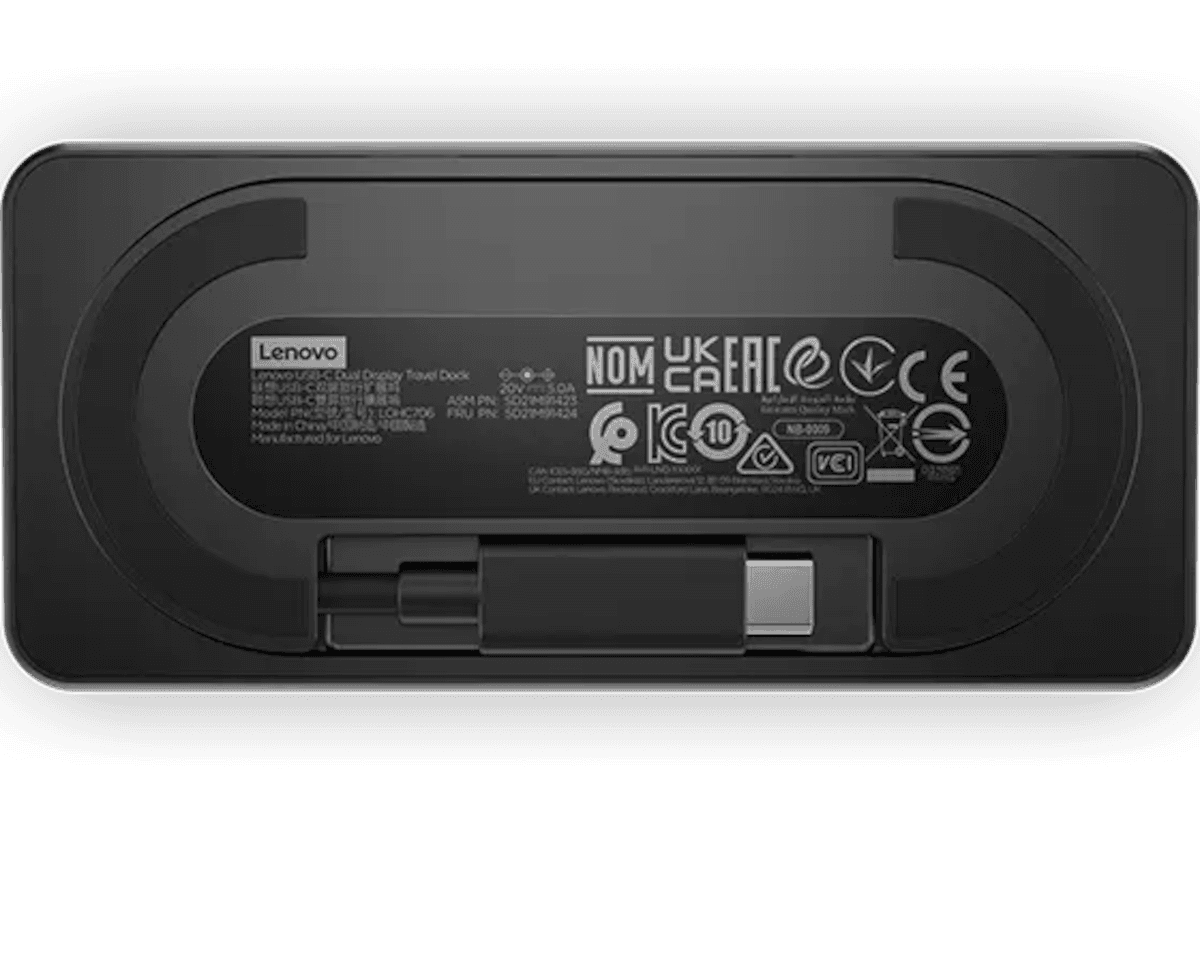 Lenovo USB-C Dual Display Travel Dock with Adapter image 5