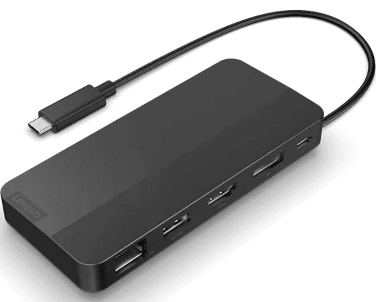 Lenovo USB-C Dual Display Travel Dock with Adapter