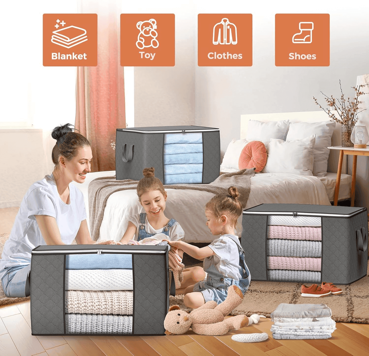 Budding Joy 90L Storage Bags 6-Pack for $19.99 image 3