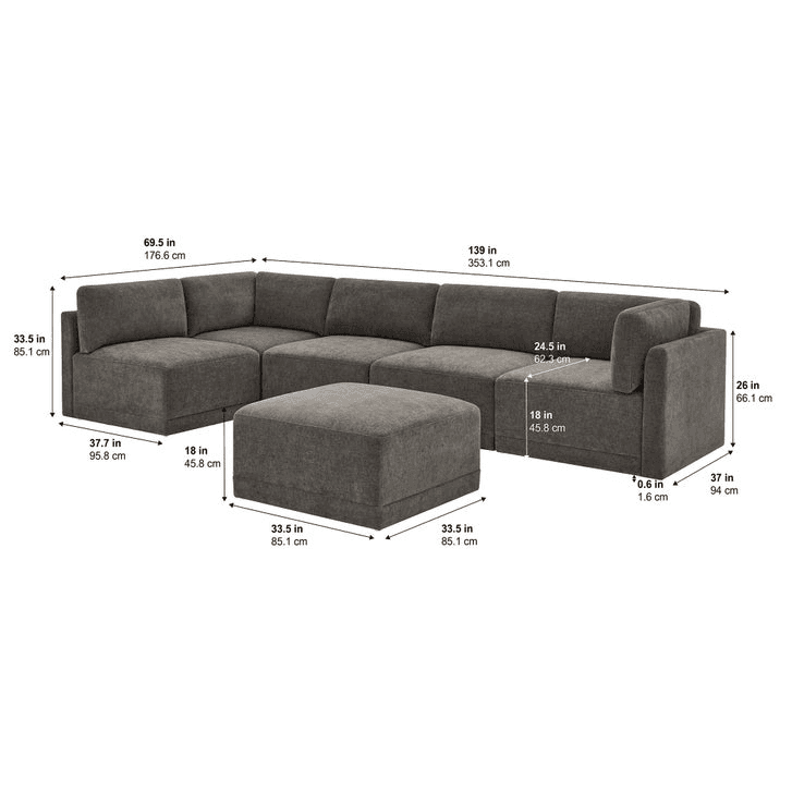 Thomasville Fallon 6-piece Modular Sectional with Ottoman for $999.99 image 2