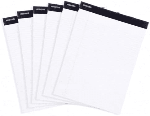Mintra 8.5 x 11-inch White Legal Pads 6-Pack for $15.90