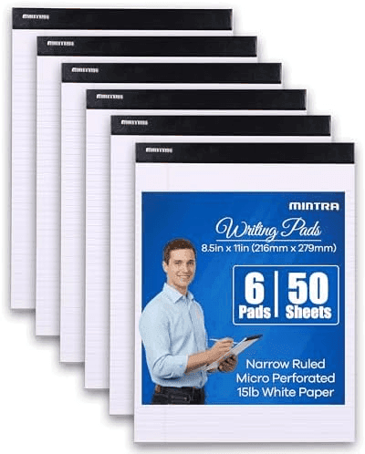 Mintra 8.5 x 11-inch White Legal Pads 6-Pack for $15.90 image 4