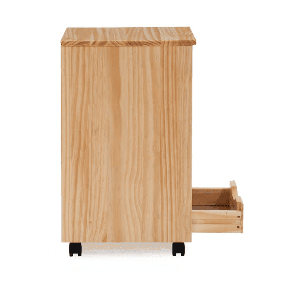 Linon McLeod 6-Drawer Rolling Storage Cart in Natural image 2
