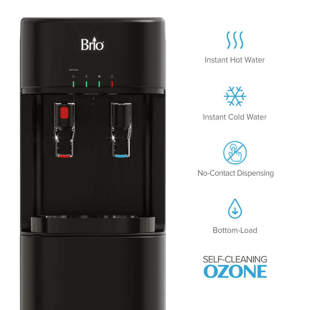 Brio Bottom Load Water Cooler Dispenser, Hot & Cold, Black image 4