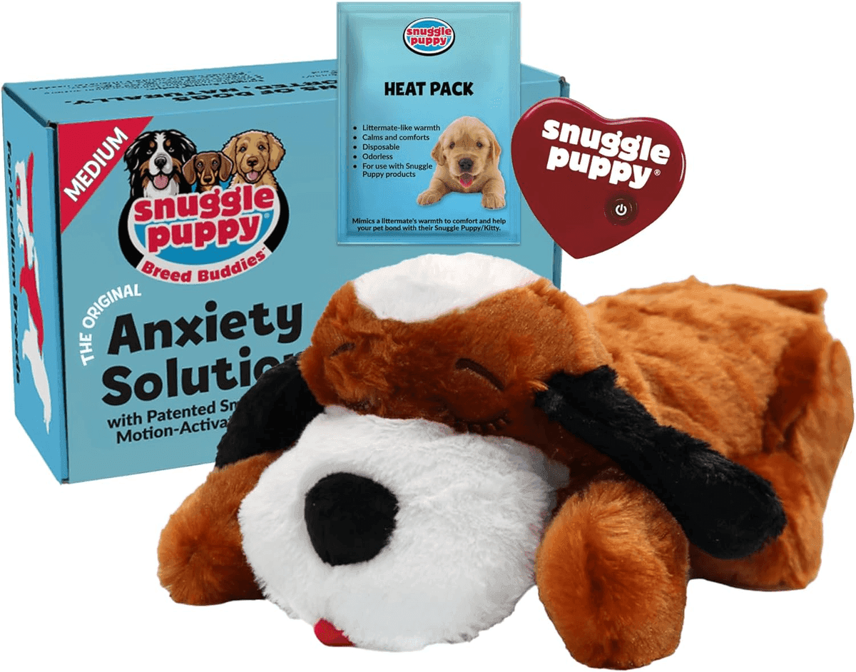 Snuggle Puppy Heartbeat Dog Toy with Heat Pack - Brown & White Beagle