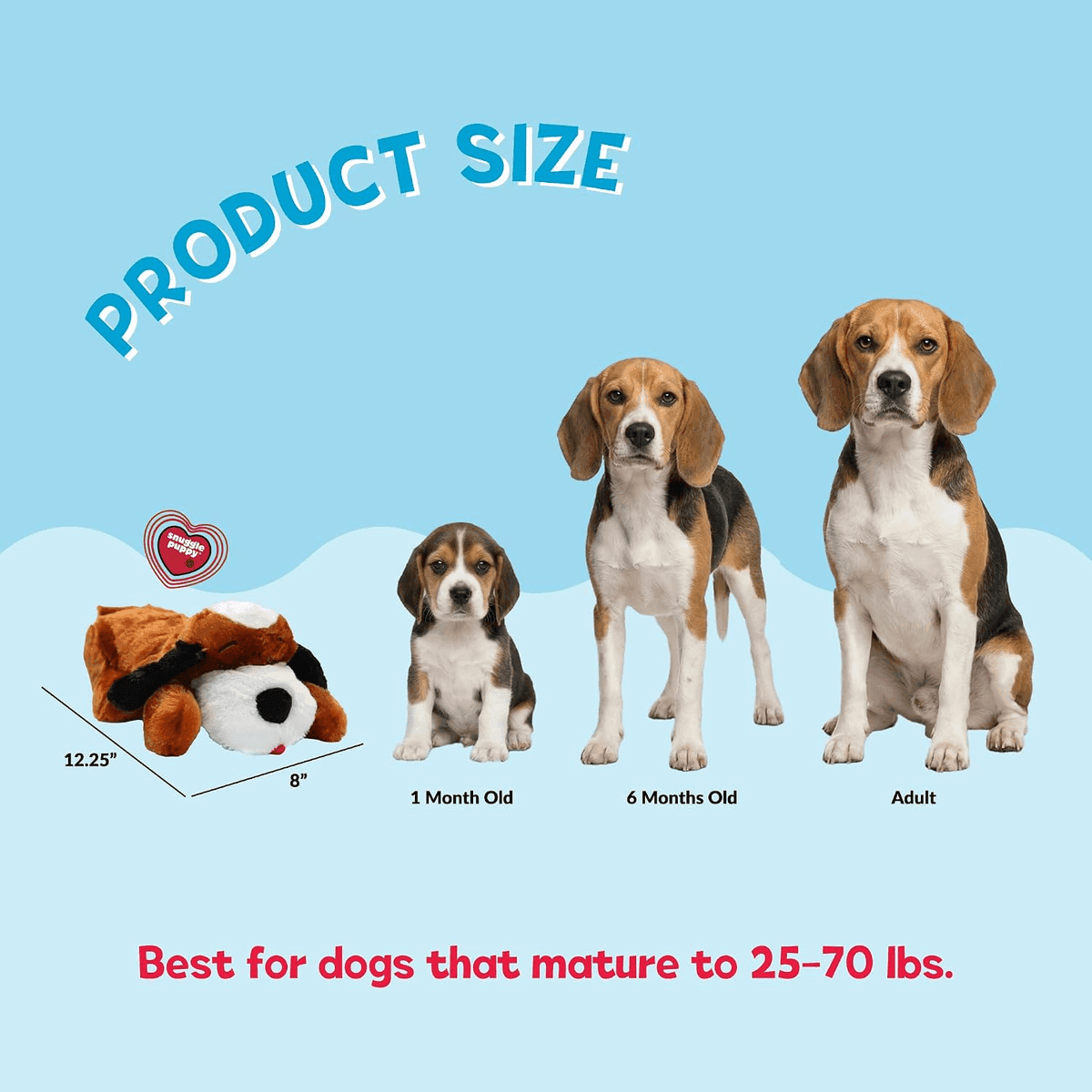 Snuggle Puppy Heartbeat Dog Toy with Heat Pack - Brown & White Beagle image 3