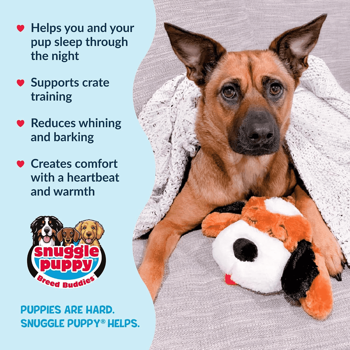 Snuggle Puppy Heartbeat Dog Toy with Heat Pack - Brown & White Beagle image 4