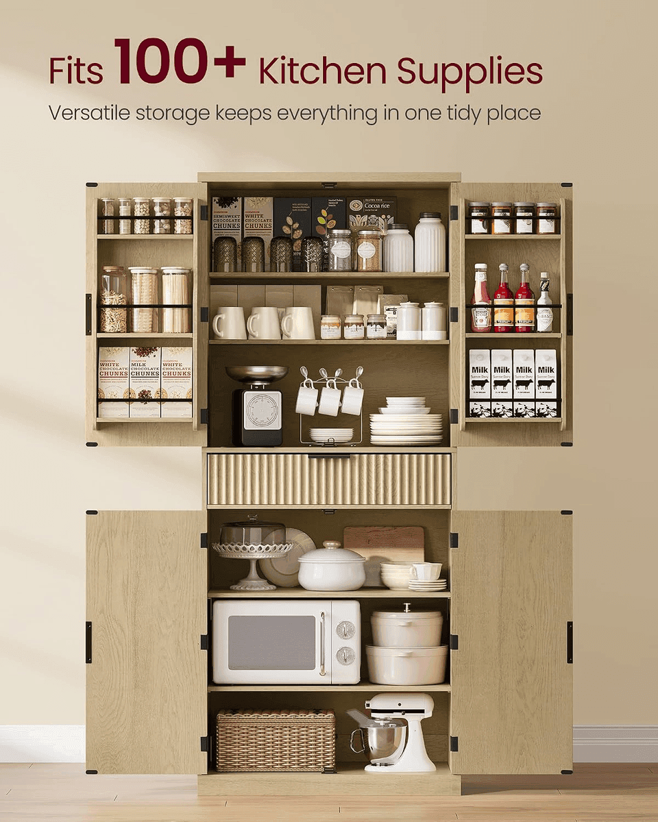 VASAGLE MAXE Pantry Cabinet in Oak Beige for $159.99 image 5