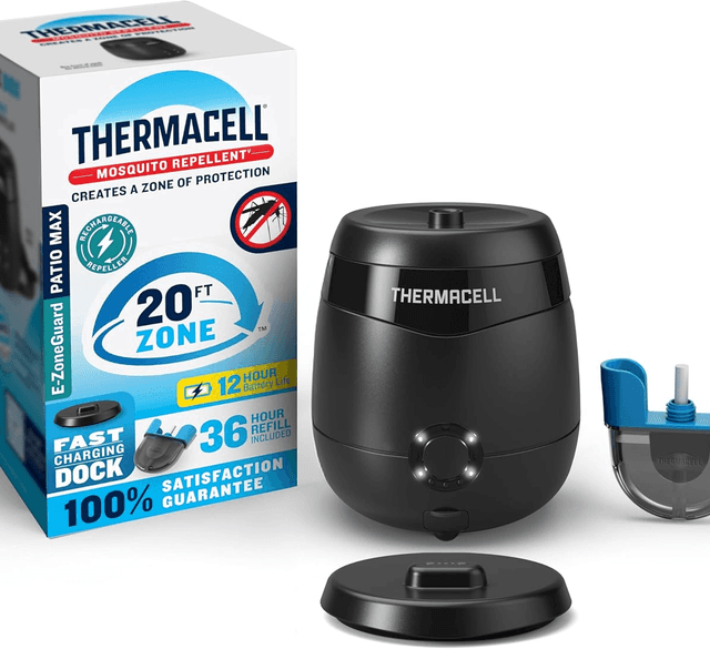 Thermacell E-ZoneGuard Patio Max Rechargeable Mosquito Repeller with 20-Foot Zone of Scientifically Proven Outdoor Protection; 12-Hr Battery; 36-Hr... image 1