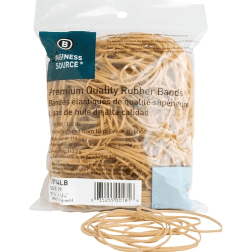 Business Source Size 19 Rubber Bands, 1/4-Lb Box