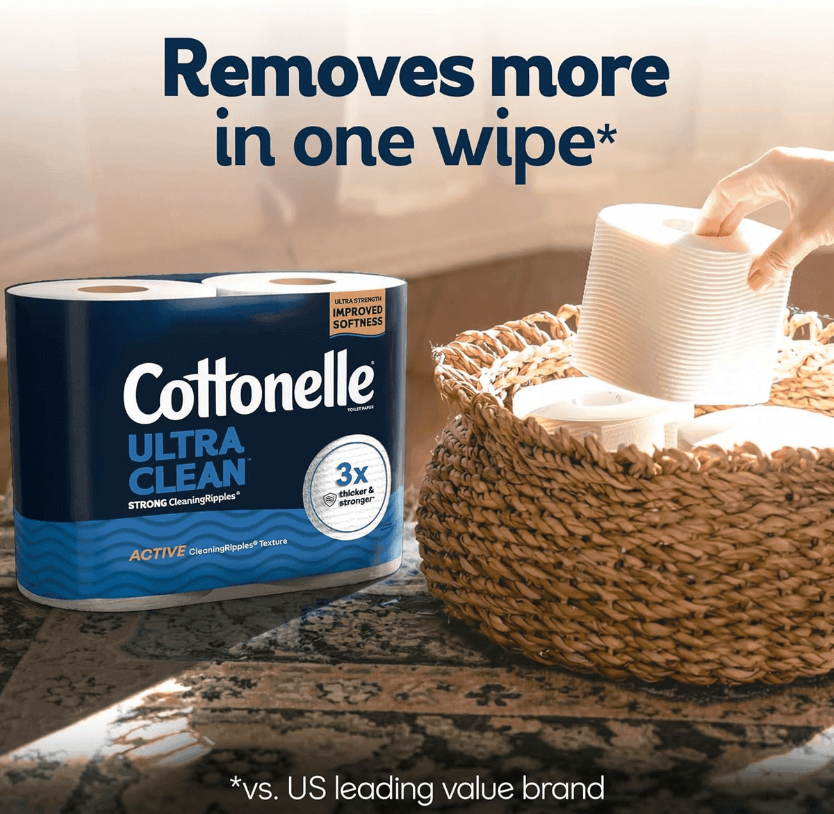 Cottonelle Ultra Clean Toilet Paper, 24 Family Mega Rolls for $24.83 image 3