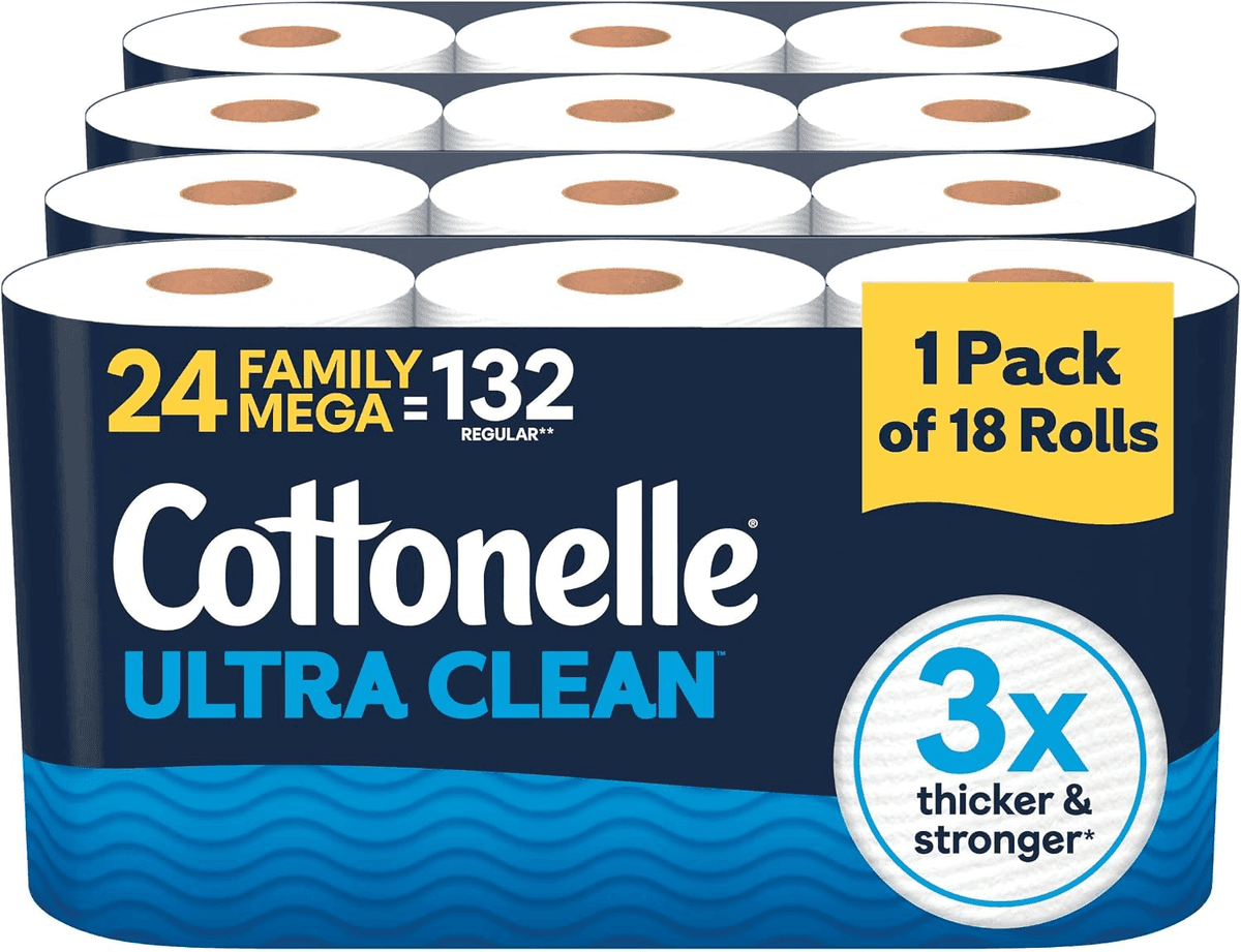 Cottonelle Ultra Clean Toilet Paper, 24 Family Mega Rolls for $24.83