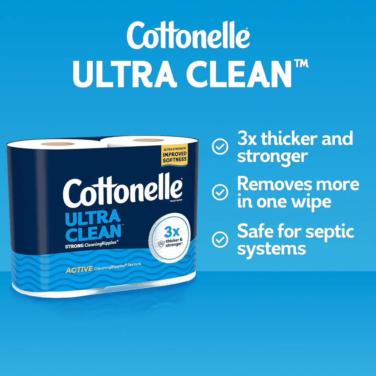 Cottonelle Ultra Clean Toilet Paper, 24 Family Mega Rolls for $24.83 image 4