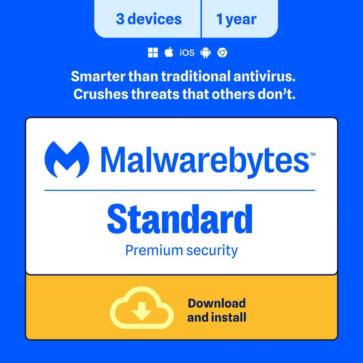 Malwarebytes Standard Premium Security for 3 Devices (1 Year) for $14.99