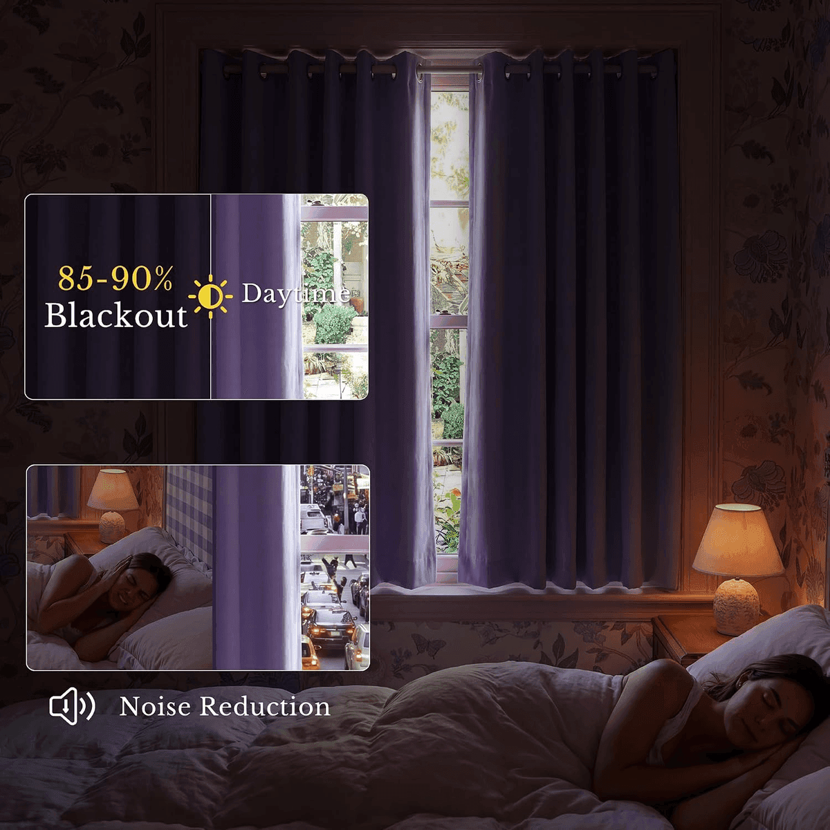 NICETOWN Lavender Purple Blackout Curtains, 42 x 63 Inches, 2 Panels for $27.15 image 3