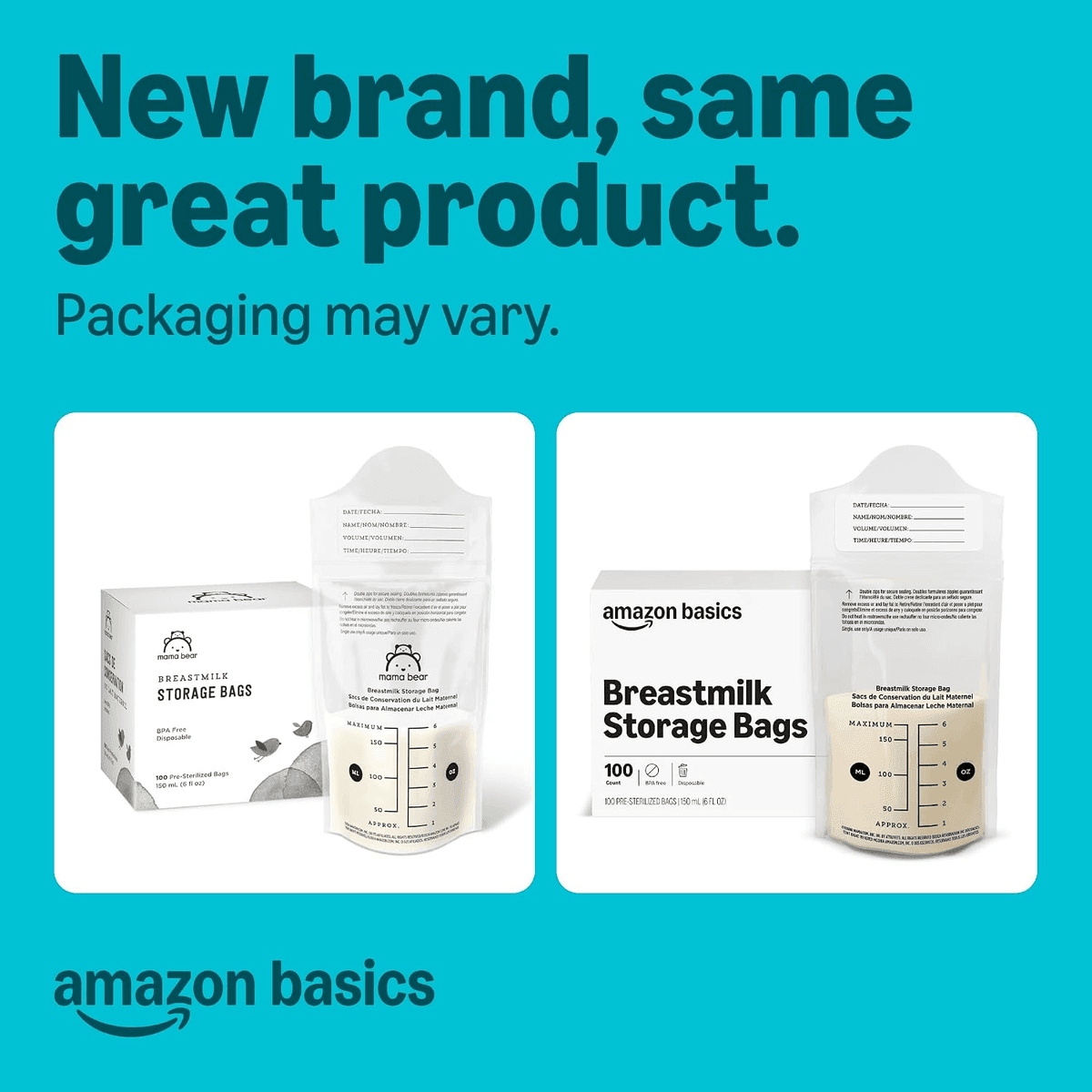 Amazon Basics Breastmilk Storage Bags, 100 Count for $9.78 image 2