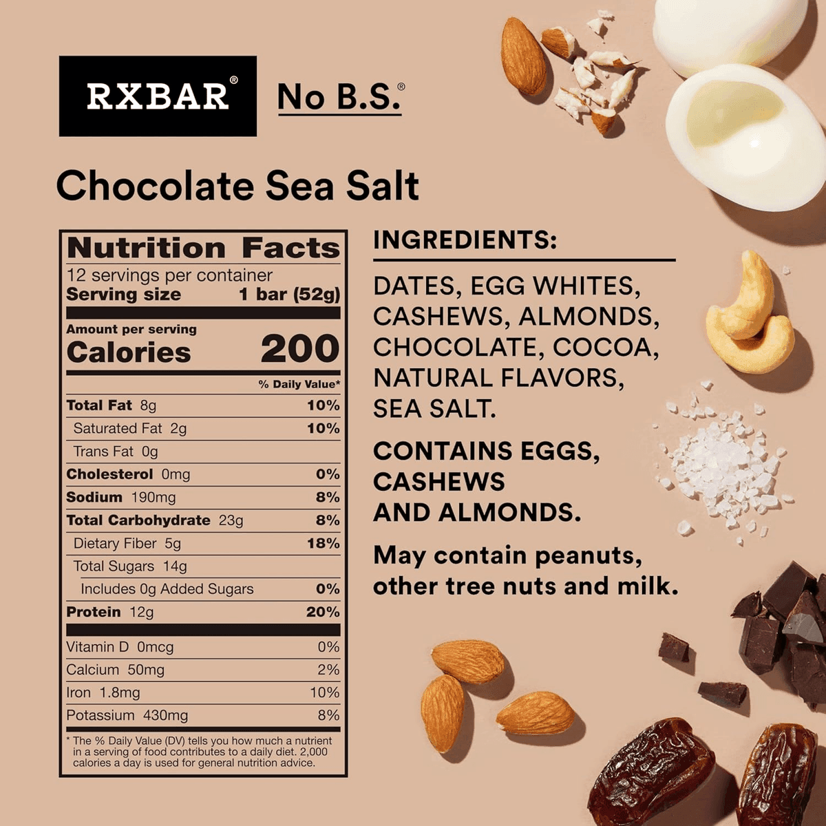 RXBAR Chocolate Sea Salt Protein Bars, 12 Count for $19.93 image 2