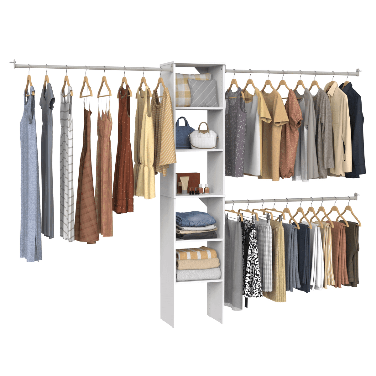 ClosetMaid BrightWood 4-ft to 6-ft White Wood Closet System