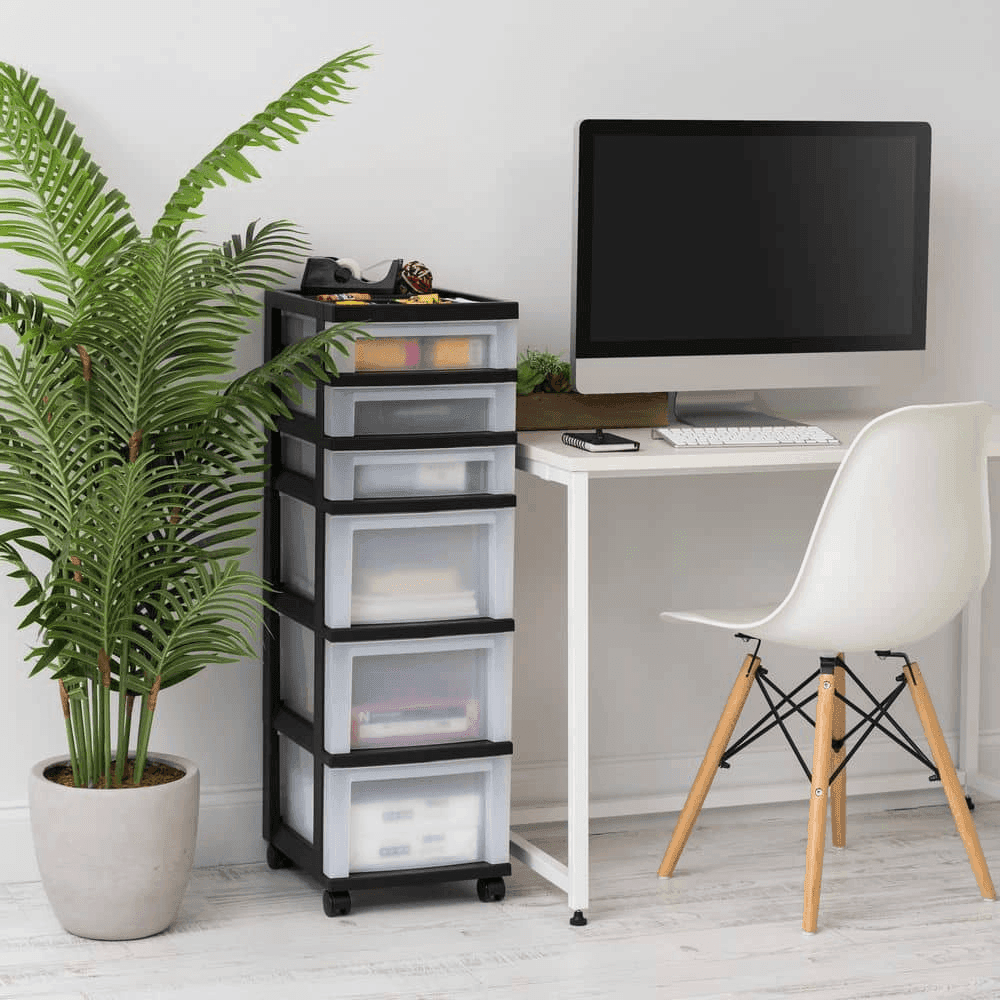 IRIS 6-Drawer Storage Cart with Organizer Top image 4